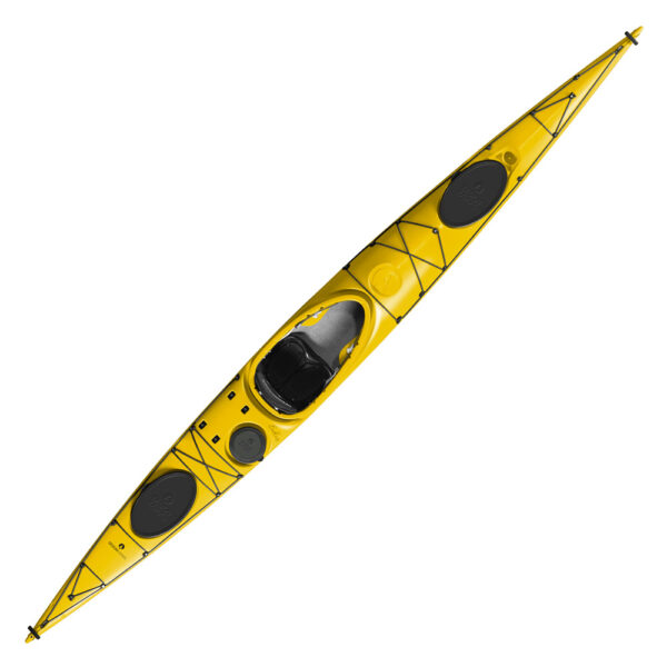 designkayaks endless pe model sea kayak top view color yellow sun