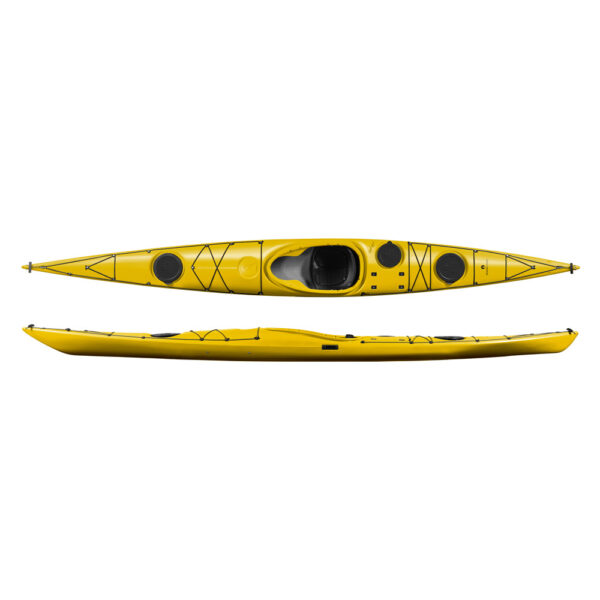 designkayaks unplugged pe model sea kayak combined view color yellow sun