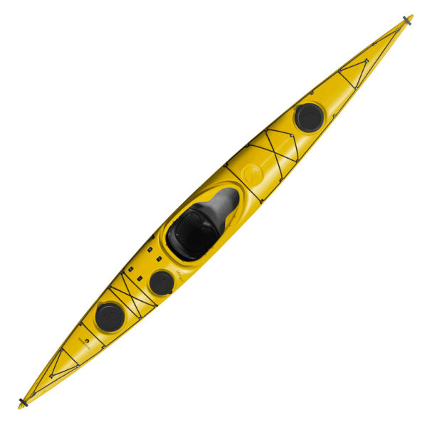 designkayaks unplugged pe model sea kayak top view color yellow sun